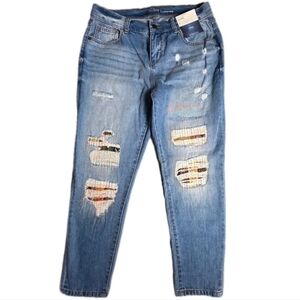 NWT NY&Co SOHO Jeans Runway 25" Distressed Legging Crop - Size 8